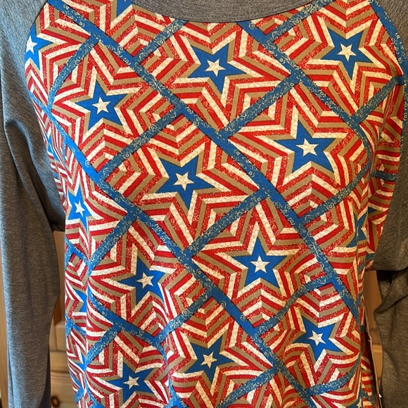 NWT LLR Stars & Stripes Randy Top XL - Picture 2 of 5